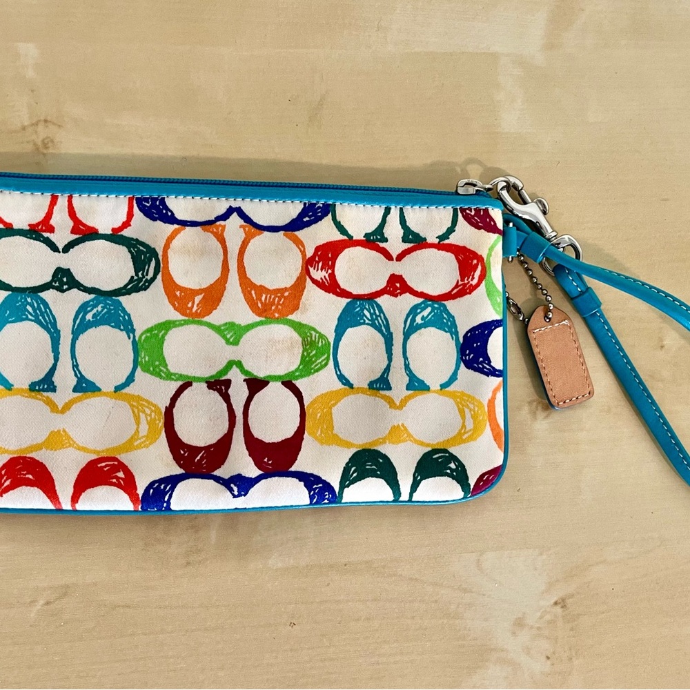 Authentic COACH Multicolor Wristlet - Picture 3 of 6